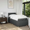 vidaXL Boxspring posteľ s matracom tmavosivá 100x200 cm látka
