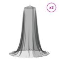 vidaXL Sieť proti komárom na posteľ 3 ks 156 mesh Čierna ⌀56 x 220 cm
