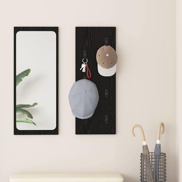 vidaXL Vešiak na stenu Čierny dub 30 x 1,5 x 80 cm Kompozitné drevo