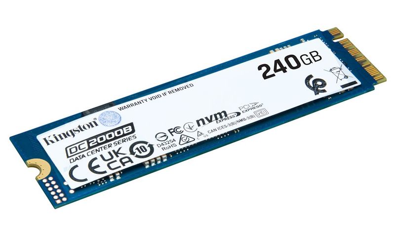 KINGSTON DataCenter DC2000B SSD 240GB / NVMe M.2 PCIe Gen4 / Interný / M.2 2280 SSD disk, interný, 240GB, M.2 2280, PCIe Gen4 x4, NVMe, 3D TLC NAND, pre dátové centrá a podnikové aplikácie