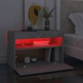 vidaXL Nočný stolík a LED svetlá 2 ks betónový sivý 60x35x40 cm