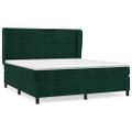 vidaXL Posteľný rám boxsping s matracom tmavozelený 160x200 cm zamat