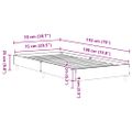 vidaXL Posteľný rám bez matraca staré drevo 75x190 cm kompozitné drevo