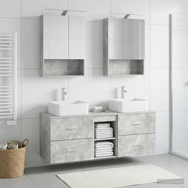 vidaXL Sada kúpeľňového nábytku 5 pcs Betónovo sivá