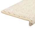 vidaXL Schodové rohože 15 ks 65x21x4 cm biele s obdĺžnikovým okrajom