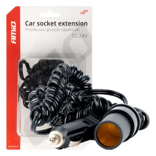 Predĺženie zásuvky autozapaľovača 12V 24V 300cm AMIO-03805