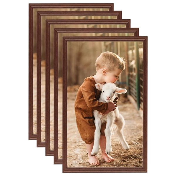 vidaXL Fotorámiky na stôl, koláž 5 ks, hnedé 13x18 cm, MDF