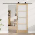 vidaXL Posuvné dvere ORKDAL 78 x 202 cm Prírodná a čierna