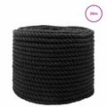 vidaXL Bavlnený povraz 12 mm 25 m Čierna 100% bavlna