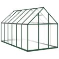 vidaXL Skleník so základovým rámom zelený 334x169x195 cm hliník