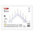 LED svietnik drevený biely, 29 cm, 2x AA, vnútorný, teplá biela, časovač