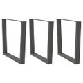 vidaXL Nohy k jedálenskému stolu v tvare V, 3 ks, antracitové, 80 x (72-73,3) cm, oceľ