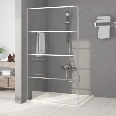 vidaXL Sprchová zástena strieborná 115x195 cm priehľadné ESG sklo
