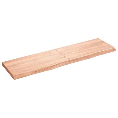 vidaXL Nástenná polica bledohnedá 180x50x(2-6) cm ošetrený masívny dub