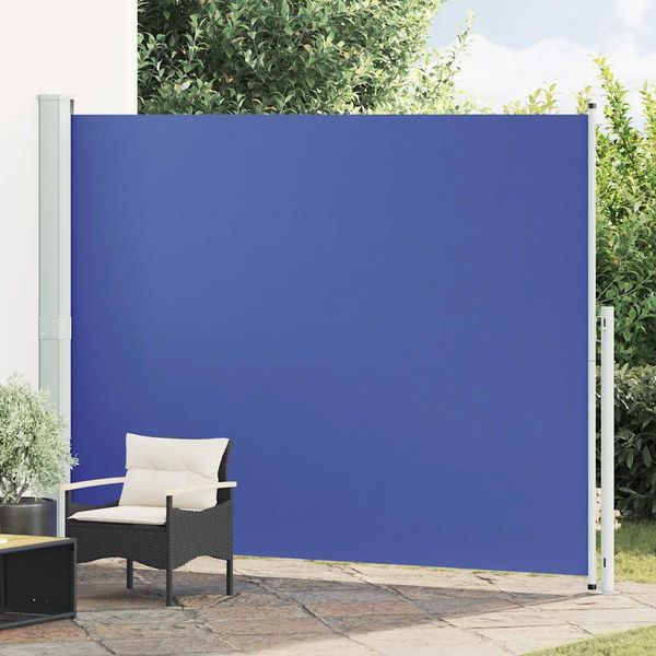 vidaXL Zaťahovacia bočná markíza na terasu 220x300 cm modrá