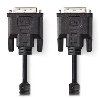 Nedis CCGP32050BK20 - Kabel DVI | DVI-I 24+5-pin zástrčka - DVI-I 24+5-pin zástrčka | 2 m | Čierna farba Kabel, DVI-I 24+5-pin zástrčka - DVI-D 24+5-pin zástrčka, čierna, 2m