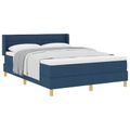 vidaXL Posteľ s pružinovým rámom s matracmi Modrá 200 x 140 cm látka