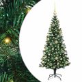 vidaXL Umelý predsvietený vianočný stromček Zelená 120 cm PVC a kov