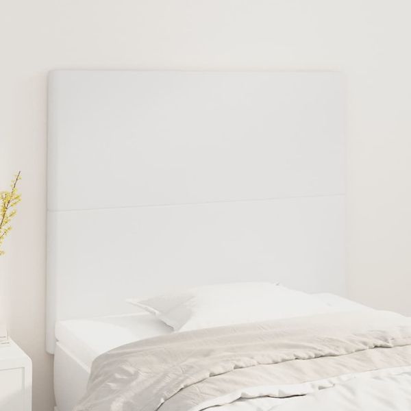 vidaXL Čelo postele biele 90x5x118/128 cm umelá koža