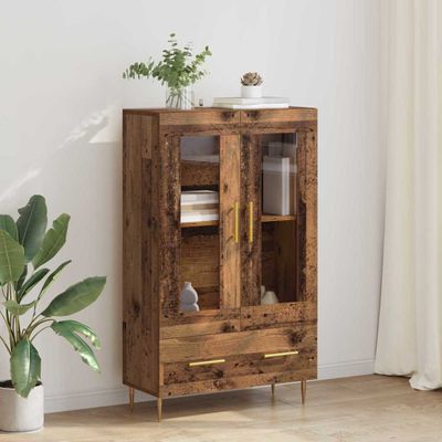 vidaXL Highboard so zásuvkou Staré drevo 69,5 x 31 x 115 cm