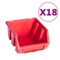 vidaXL 80 -dielna úložná súprava s nástennými panelmi červeno-čierna