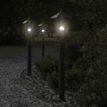 vidaXL Vonkajšie stojace lampy 3 ks čierne 80 cm nehrdzavejúca oceľ