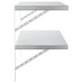 vidaXL Nástenné police 2 ks 100x40 cm, strieborné, nehrdzavejúca oceľ