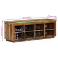 vidaXL Skriňa na topánky 110 x 35 x 40 cm Masívne obnovené drevo Hnedá