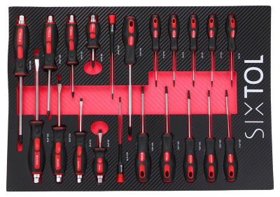 Modul s náradím do dielenského vozíka MECHANIC TOOL TRAY 8, 21 ks SIXTOL