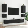 vidaXL TV nástenné skrinky s LED svetlami 2 ks čierne 40,5x35x40 cm