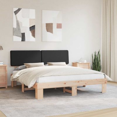 vidaXL Rám postele s čalúneným čelom Čierna 200 x 200 cm