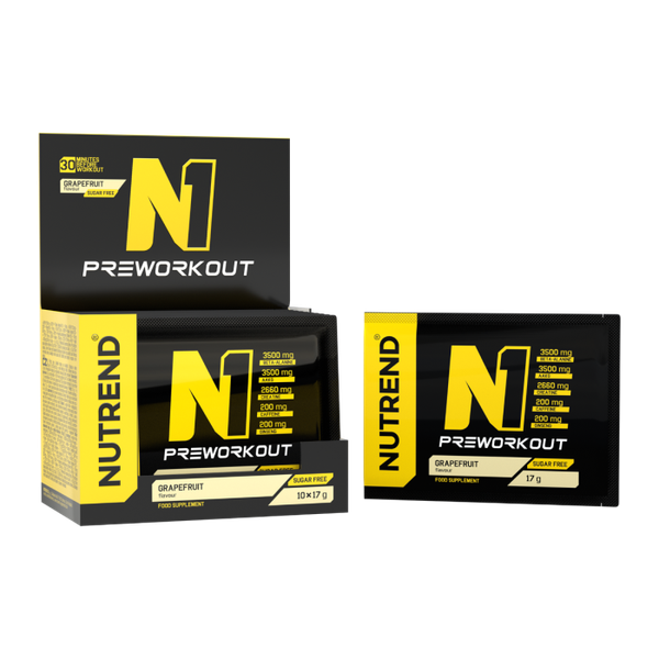 N1 Pre-Workout - Nutrend, grapefruit, 10 x 17 g