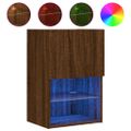 vidaXL TV skrinky s LED svetlami 2 ks hnedý dub 40,5x30x60 cm