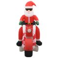 vidaXL Vianočný nafukovací Santa Claus na motorke s LED IP44 160 cm