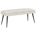 vidaXL Lavica s gombíkovým prešívaním Krémová 110 x 40 x 46 cm Zamat
