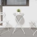 vidaXL Bistro stôl Biela Ø 50 x 71 cm Práškovaná oceľ