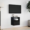 vidaXL TV nástenná skrinka s LED svetlami čierna 41x31x45 cm