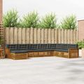 vidaXL Záhradná súprava gaučov 8 ks Prírodná a antracitová