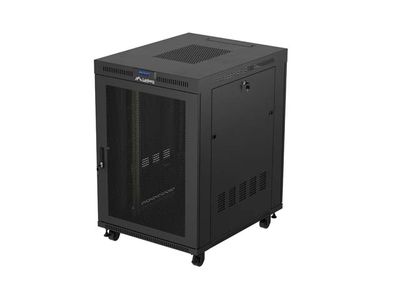 19'' Voľne stojúca racková skriňa 22u/800x1000 (flat pack) so sieťovými dverami lcd čierna lanberg V2