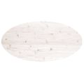 vidaXL Stolová doska, biela 100x50x2,5 cm, borovicový masív, oválna