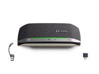 HP Poly Sync 20+ - Smartfón - Bluetooth - káblový, bezdrôtový - USB-A - strieborná, čierna - certifikovaná pre Microsoft Teams, certifikovaná pre Zoom