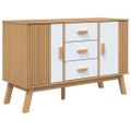 vidaXL Komoda OLDEN, bielo hnedá 114x43x73,5 cm, borovicový masív