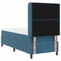 vidaXL Posteľ s pružinovým rámom s matracmi Modrá 80 x 200 cm Zamat