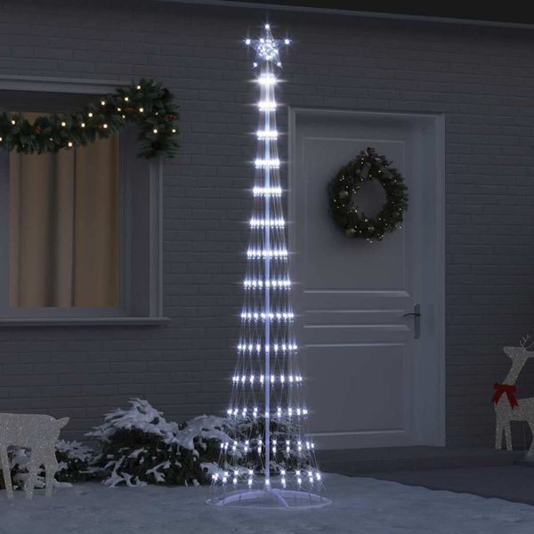 vidaXL LED vianočný stromček s 290 LED-i Studená biela 250 cm Kov
