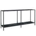 vidaXL Konzolový stolík čierny 160x35x75,5 cm tvrdené sklo