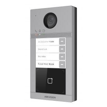 Hikvision IP dvere interkom 4-tlač., čítač karet, 2MPx kamera, WiFi, zapustný