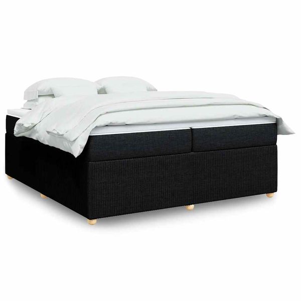 vidaXL Boxspring posteľ s matracom čierna 200x200 cm látka