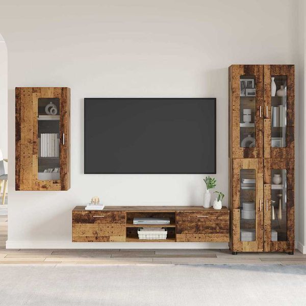 vidaXL Zostava TV skriniek FLORIN 3 pcs Staré drevo Kompozitné drevo