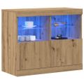 vidaXL LED komoda Hnedá 81 x 37 x 66,5 cm Kompozitné drevo