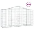 vidaXL Oblúkový gabiónový kôš 50ks 200x50x100/120cm pozinkované železo